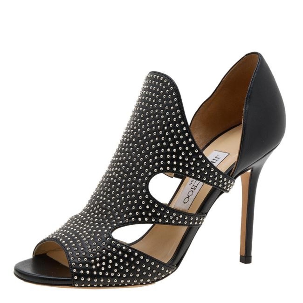 Jimmy Choo Tarine Studded Cutout Bootie/Sandals 38.5